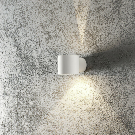 Konstsmide Modena Outdoor Modern Up Down Round Wall Light White, IP44