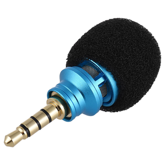 Andoer - EY-610A Cellphone Smartphone Portable Mini Omni-Directional Mic Microphone for Recording,Blue - Blue
