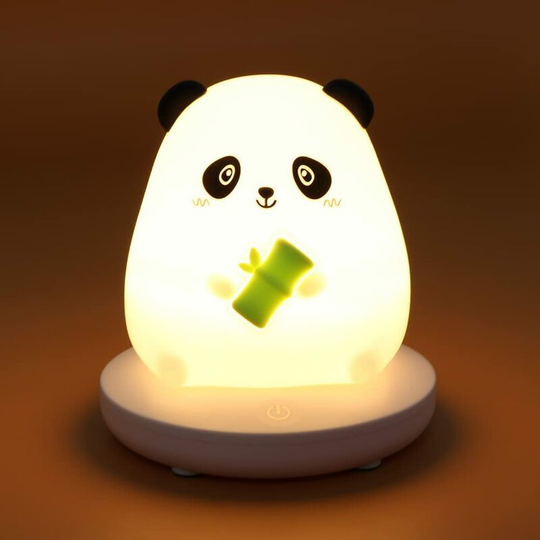Aougo - led Night Light for Kids, Soft Silicone Cute Panda Night Light with Touch Sensor, usb Rechargeable Bedside Lamp for Bedroom Office Birthday