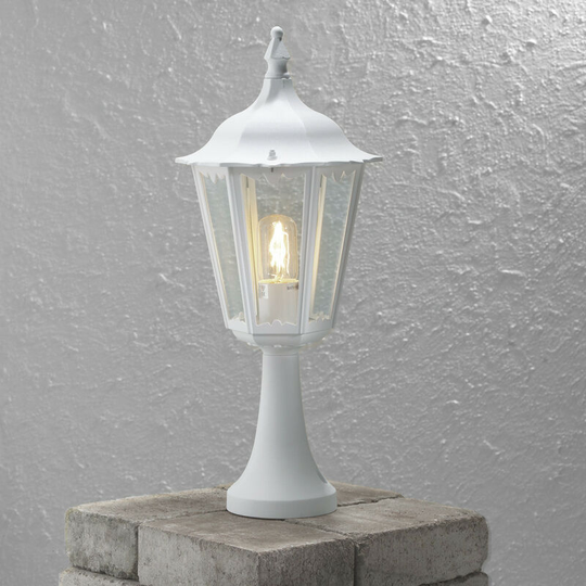 Konstsmide Lighting - Konstsmide Firenze Outdoor Basic Post Pedestal Light Matt White, IP43
