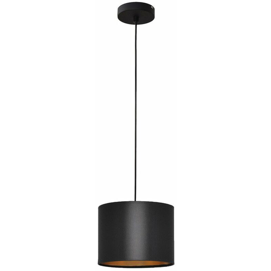 Helam Alba Cylindrical Pendant Ceiling Light Black, Gold 20cm