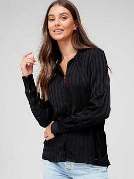 Superdry Studios Stripe Shirt - Black, Black, Size 10, Women