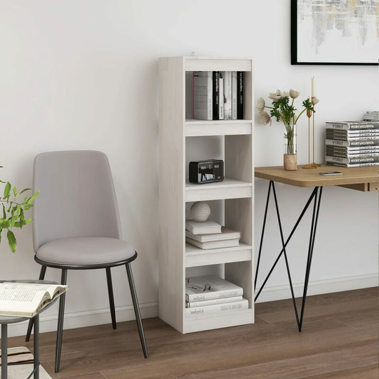 Asupermall - Book Cabinet Room Divider White 40x30x135.5 cm Pinewood