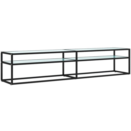 Tv Cabinet White Marble 200x40x40.5 cm Tempered Glass Vidaxl White