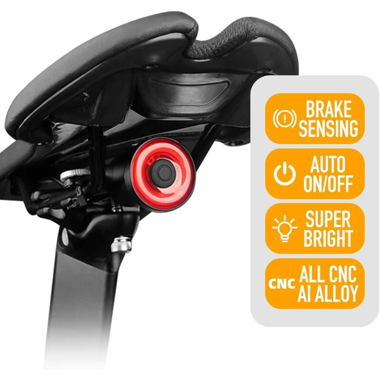 Aougo - Xlite 100 Rear Light usb Rechargeable Auto Brake Light led Light Sensing Smart Taillights Rear Light IPX6 Waterproof Night Warning Cycling