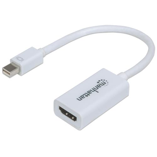 Manhattan Mini DisplayPort 1.2 to HDMI Adapter Cable 1080p@60Hz 17cm Male to Female White Lifetime Warranty Blister