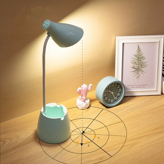 Aougo - Desk Lamp, led Table Lamp 3 Light Modes and Touch Sensor, Dimmable 360 Rotation Desk Lamp for Reading, Studying, Working (Green)
