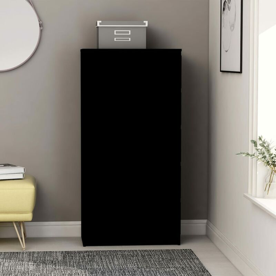 Drawer Sideboard Black 60x35x121 cm Chipboard - Black