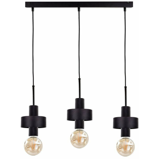 Keter Unica Bar Pendant Ceiling Light Black, 60cm, 3x E27