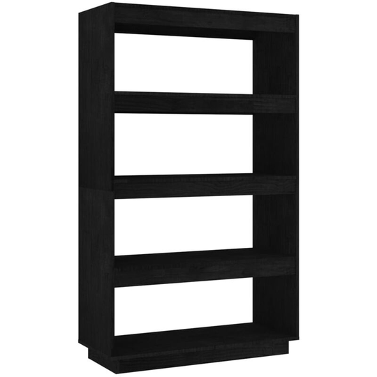 Book Cabinet/Room Divider Black 80x35x135 cm Solid Pinewood Vidaxl Black