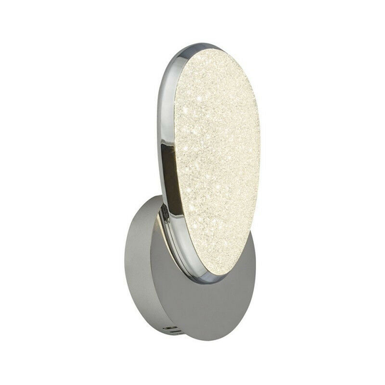 Searchlight Lori 1 Light Led Wall Light, Crushed Ice Effect Shade, Chrome
