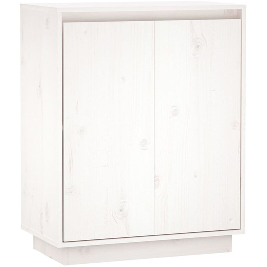 Sideboard White 60x34x75 cm Solid Wood Pine Vidaxl White
