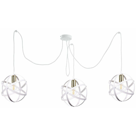 Keter Pola Cluster Pendant Ceiling Light White, Gold, 3x E27