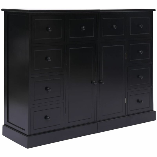 Topdeal - Sideboard with 10 Drawers Black 113x30x79 cm Wood VDTD24719
