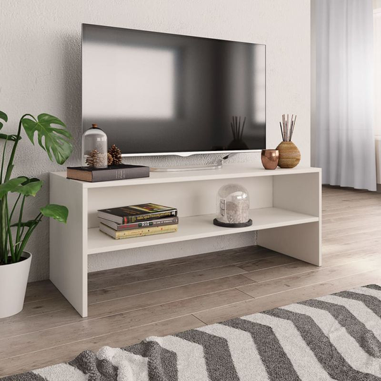 Tv Cabinet White 100x40x40 cm Chipboard