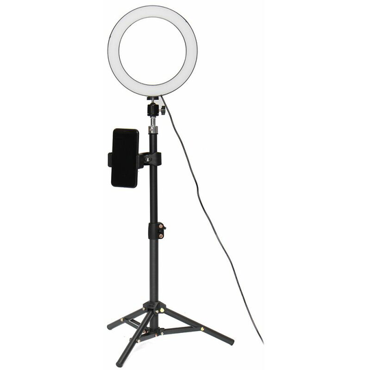 Drillpro - 22cm Beauty Makeup Lamp - 60cm Selfie bluetooth Remote Control - 3 Lights Tripod Phone holder washed
