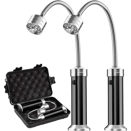 Aougo - bbq Grill Light Set of 2 led bbq Grill Lights with Magnetic Base 360 Degree Rotation Flexible Adjustable for Barbecue, Camping, Party, Outdoor