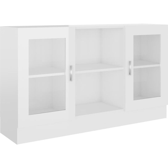 Vitrine Cabinet High Gloss White 120x30.5x70 cm Engineered Wood Vidaxl White