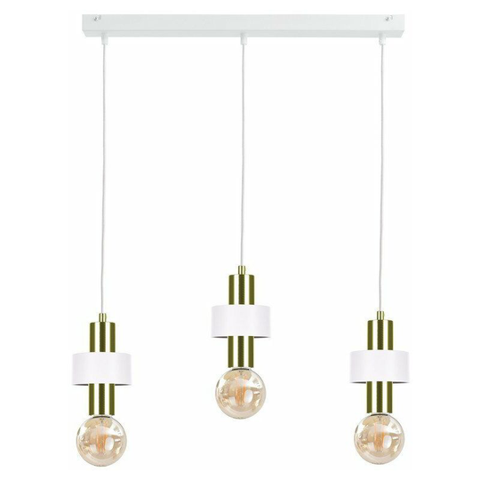 Keter Unica Bar Pendant Ceiling Light White, Gold, 60cm, 3x E27