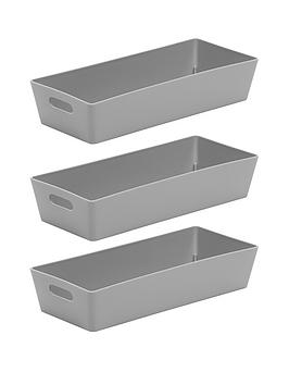Wham Set Of Three 1-Litre Studio Baskets - Grey