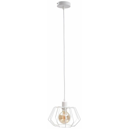 Keter Luna Wire Frame Pendant Ceiling Light White, 25cm, 1x E27