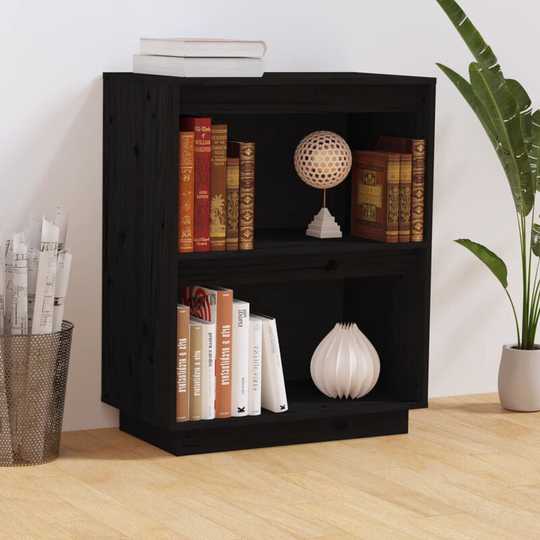 Console Cabinet Black 60x34x75 cm Solid Wood Pine