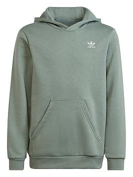 adidas Originals Unisex Junior Trefoil Essentials Hoodie - Light Green, Light Green, Size 7-8 Years