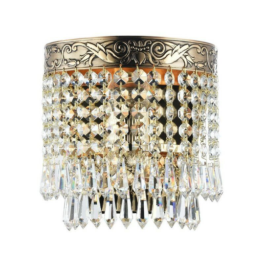 Maytoni Lighting - Palace Flush Wall Lamp Gold Antique & Crystal, 1 Light, E27