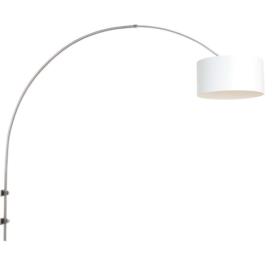 Sienna Sparkled Light Wall Lamp with Shade Brushed Steel, White Shade