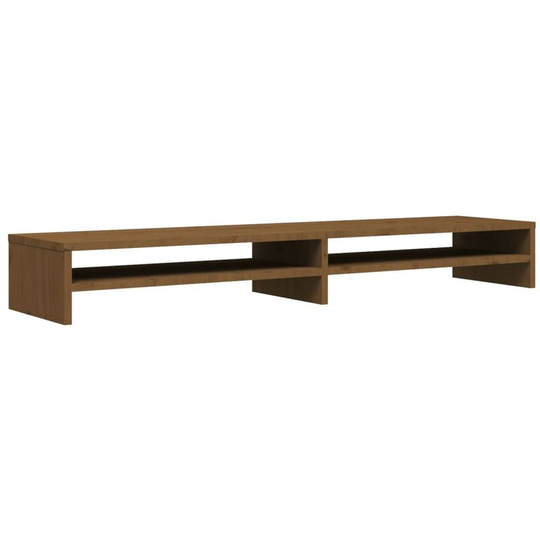 Monitor Stand Honey Brown 100x24x13 cm Solid Wood Pine Vidaxl Brown