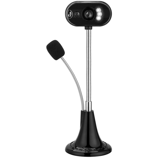 Webcam with Microphone led hd usb Web Camera Video for Desktop Laptop Gaming Conferencing (Black)