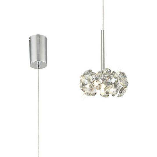 Luminosa , 1 Light G9 2m Single Pendant With Polished Chrome And Crystal Shade