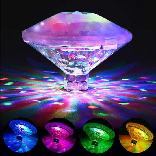 Aougo - Color Floating Pool Light, Disco Bath Light, IP68 Submersible led Light, led Underwater Light with 7 Modes for Bathroom Swimming Pool Spa