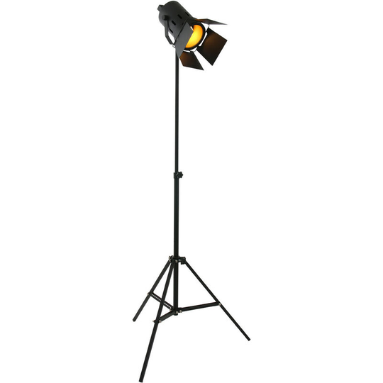 Sienna Lighting - Sienna Square Tripod Floor Lamp Black Matt, Chrome