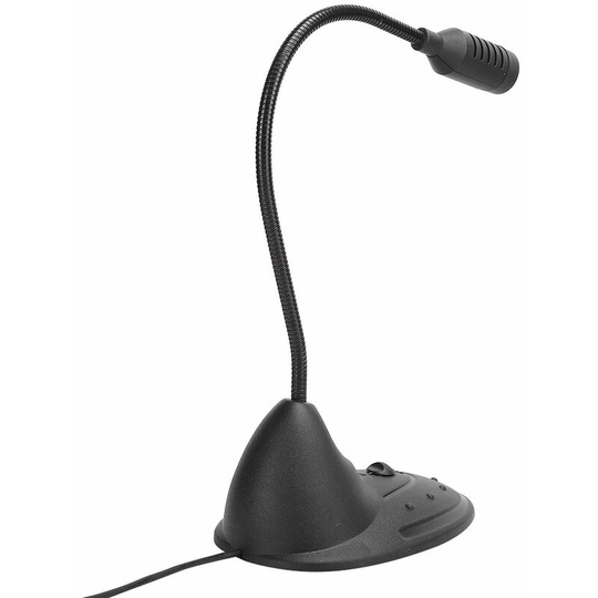 ABS Black Omnidirectional Directivity 3.5mm Plug Adjustable Tube Wired Notebook Computer Microphone