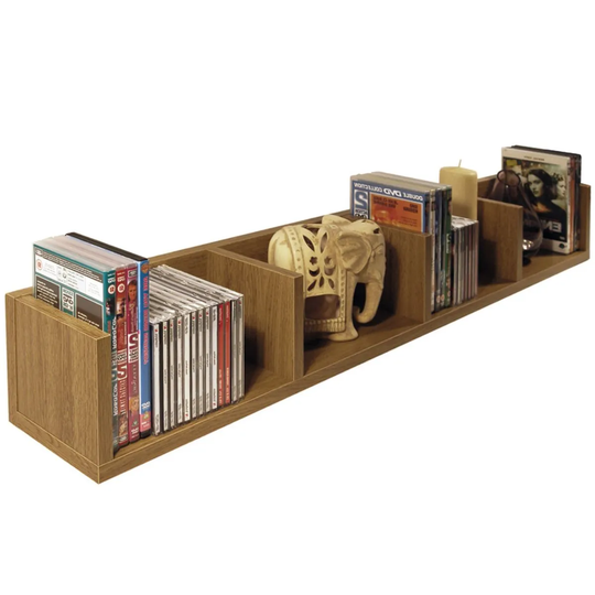 Techstyle Virgil 108 Cd / 72 Dvd / Blu-ray / Video Media Wall Storage Shelf Oak