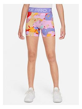 Nike pro Older Girls Dri-fit 3 Inch Short - Light Purple, Light Purple, Size L=12-13 Years, Women