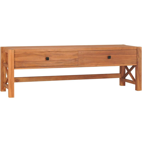 Topdeal Desk with 2 Drawers 140x40x45 cm Recycled Teak Wood FF325267_UK