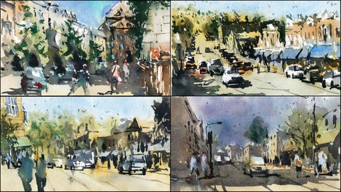 Simple Street Scenes in Watercolor