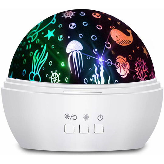 Einemgeld - Moredig Kids Night Light, 360° Rotating Starry Night Light Projector for Baby, Ocean Wave Projector for Kids Bedroom Decoration- White