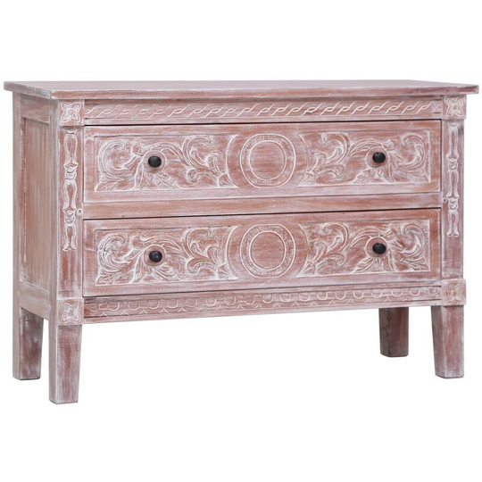 Sideboard with 2 Drawers 90x30x60 cm Solid Mahogany Wood - Brown