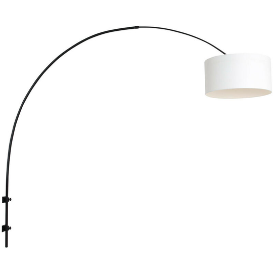 Sienna Sparkled Light Wall Lamp with Shade Matt Black, White Hood