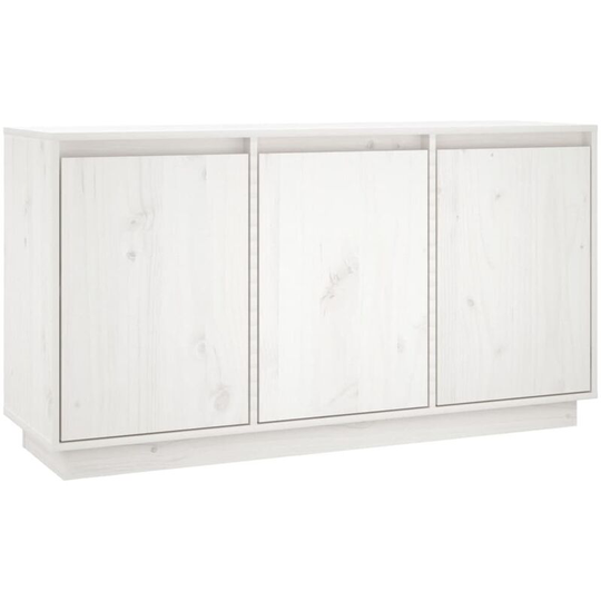 Sideboard White 111x34x60 cm Solid Wood Pine Vidaxl White