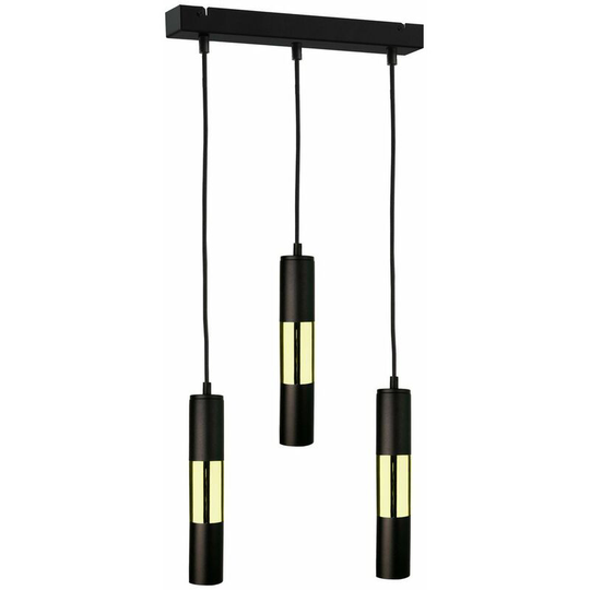 Keter Magnum Bar Pendant Ceiling Light Black, Gold, 50cm, 3x GU10