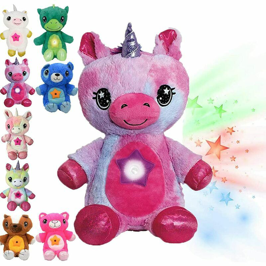 Monly - Projector Lamp, Plush Unicorn,Star Night Light Plush Sky Projector Lamp ,Plush Sky Projector Lamp for Christmas/Party Decoration Pink Unicorn