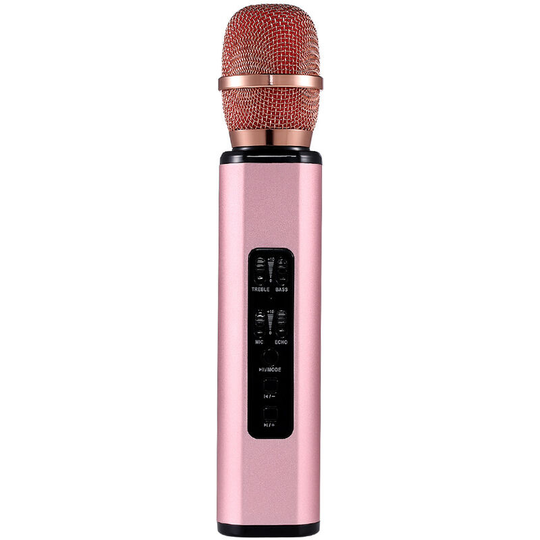 Thsinde - Wireless Karaoke Microphone, Portable Bluetooth Karaoke Microphone for Kids / Adults Singing, Compatible with Android / pc Pink