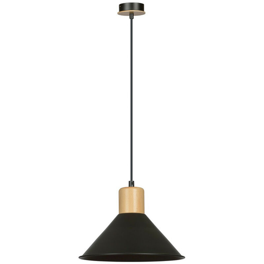 Emibig Rowen Black Dome Pendant Ceiling Light 1x E27