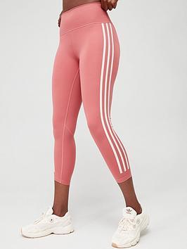 adidas Optime Training Icons 7/8 Leggings - Light Red, Light Red, Size S, Women