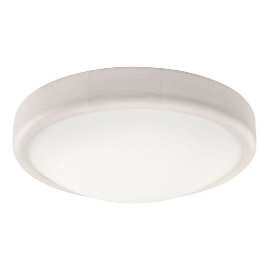Round Simple Flush Ceiling Light White, 1x E27