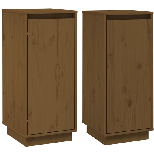 Sideboards 2 pcs Honey Brown 31.5x34x75 cm Solid Wood Pine Vidaxl Brown